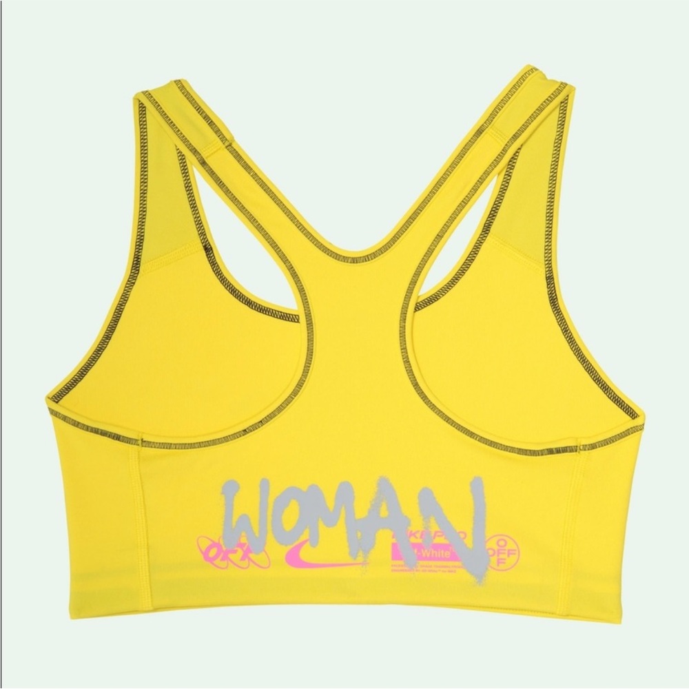 Off-White Yellow Logo Sports Crop Top - Picture 3 of 4